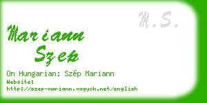 mariann szep business card
