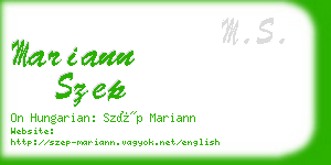 mariann szep business card